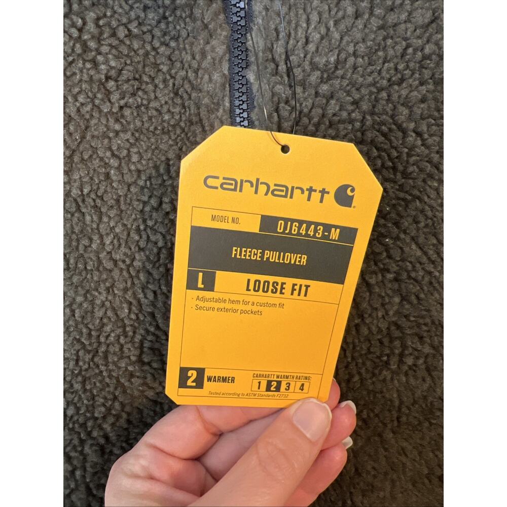 Carhartt Mens Loose Fit Fleece Pullover - 2 Warmer Rating Size Large Green - Picture 5 of 8